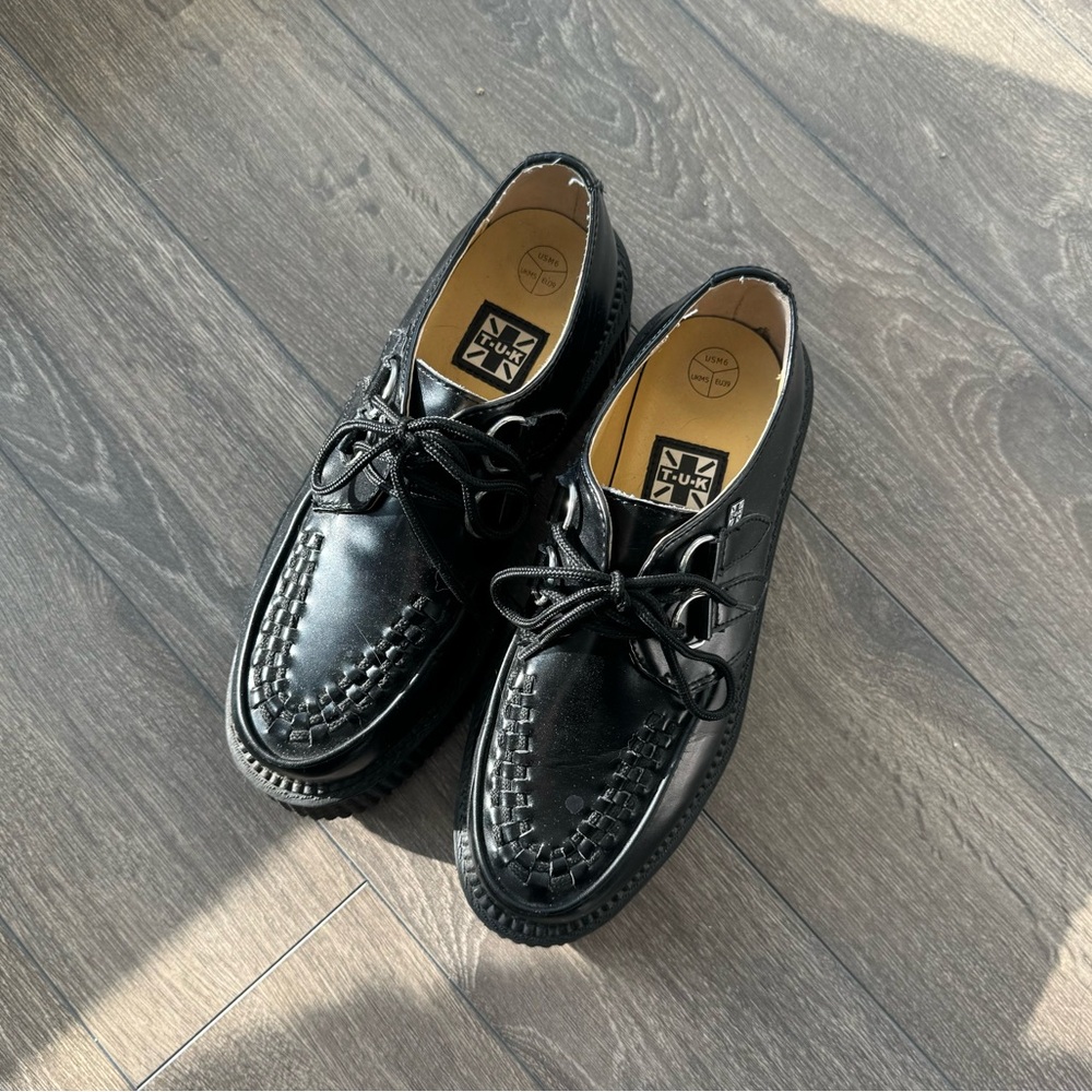 TUK black platform creepers loafers